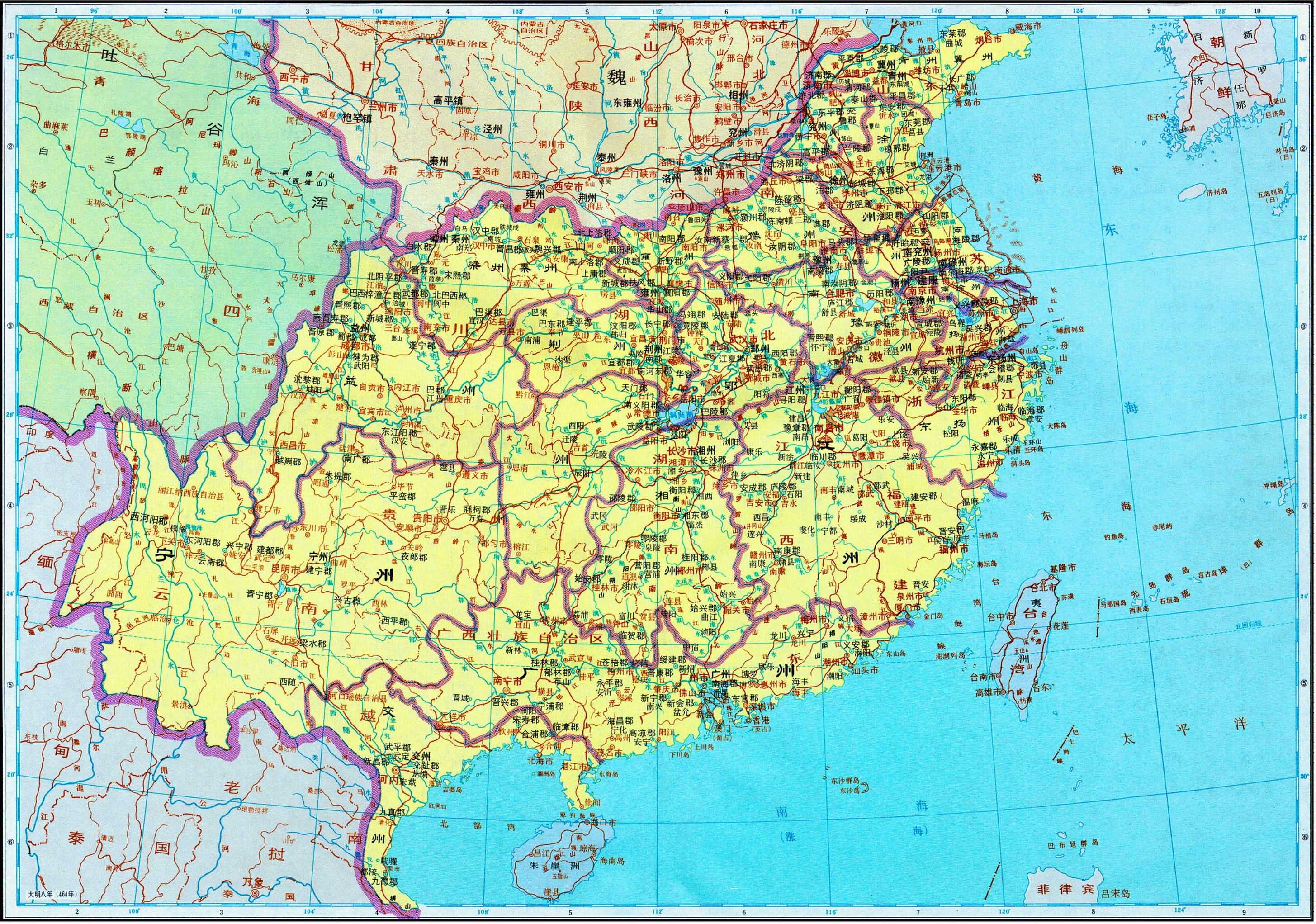中国南方地图
